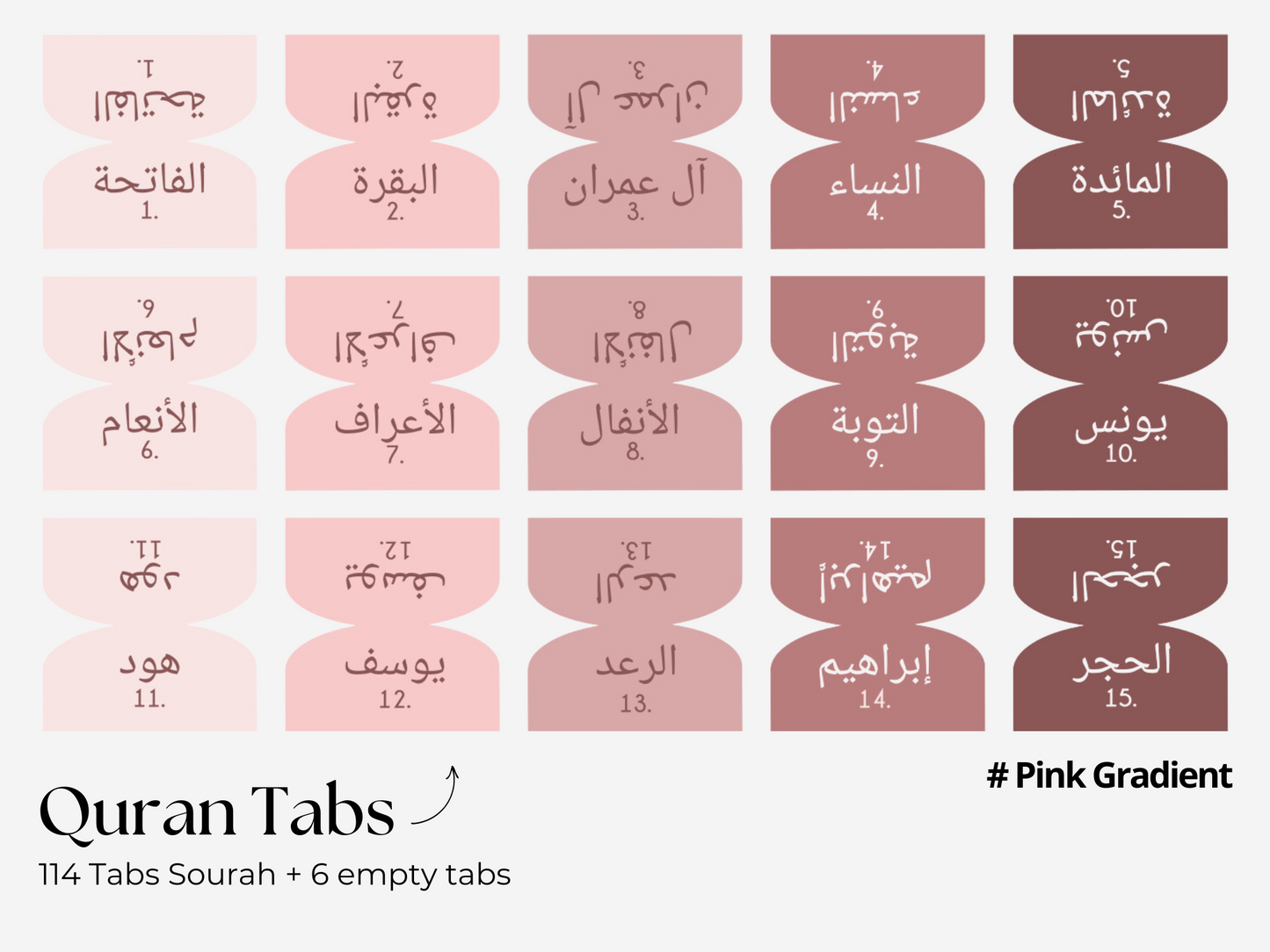 Pink Quran Tabs - Surah Navigation