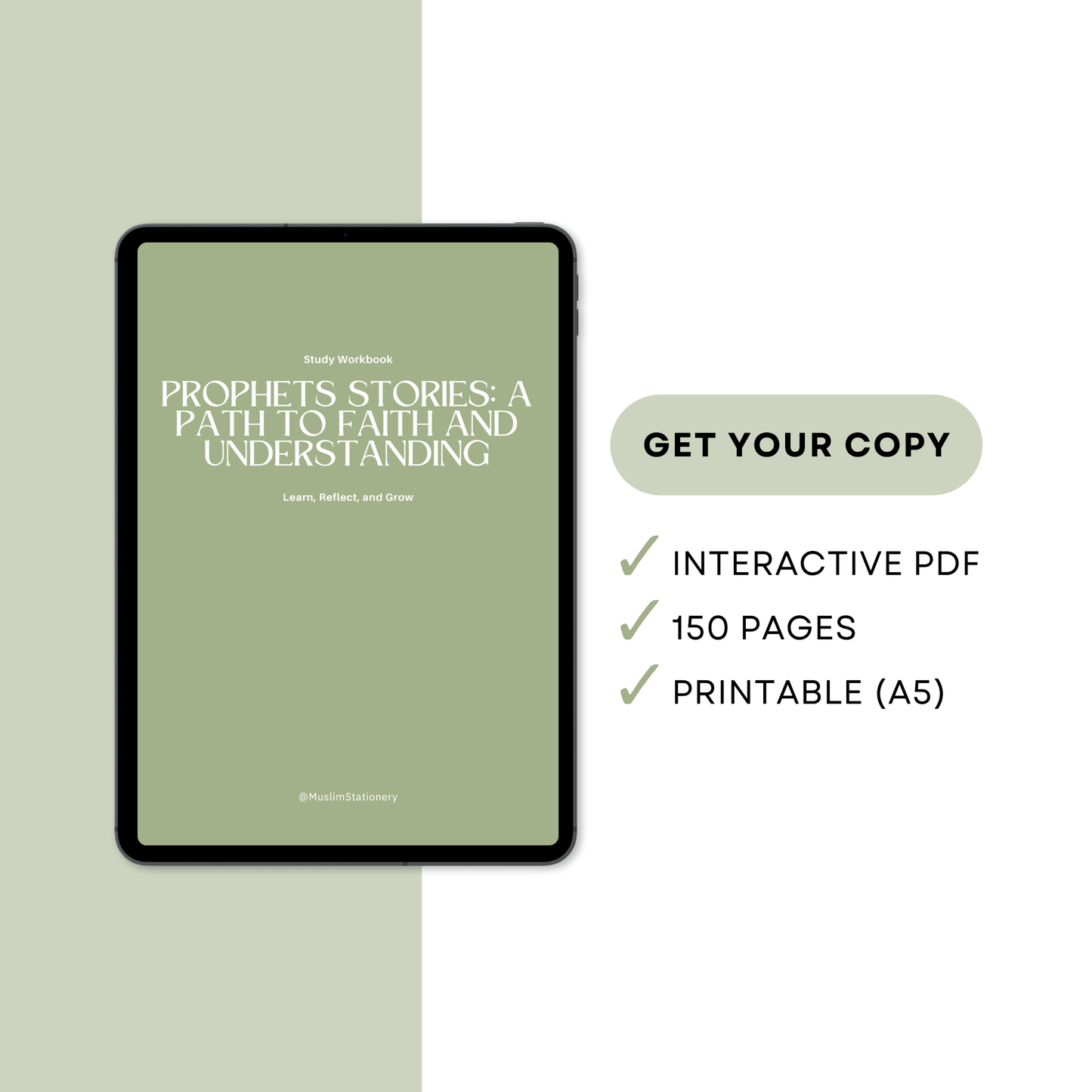 Prophets Study Journal | Guided Islamic Workbook | Prophets Study Guide | Islamic Exercise Book | Muslim Homeschool Resource