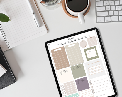 Classic Organization Stickers - Digital Planner GoodNotes IOS
